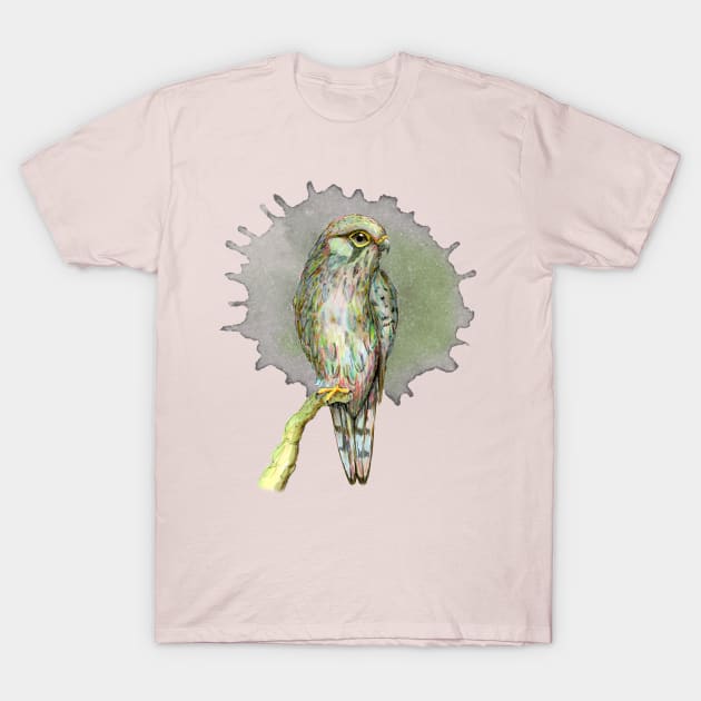 Kestrel in green T-Shirt by Bwiselizzy